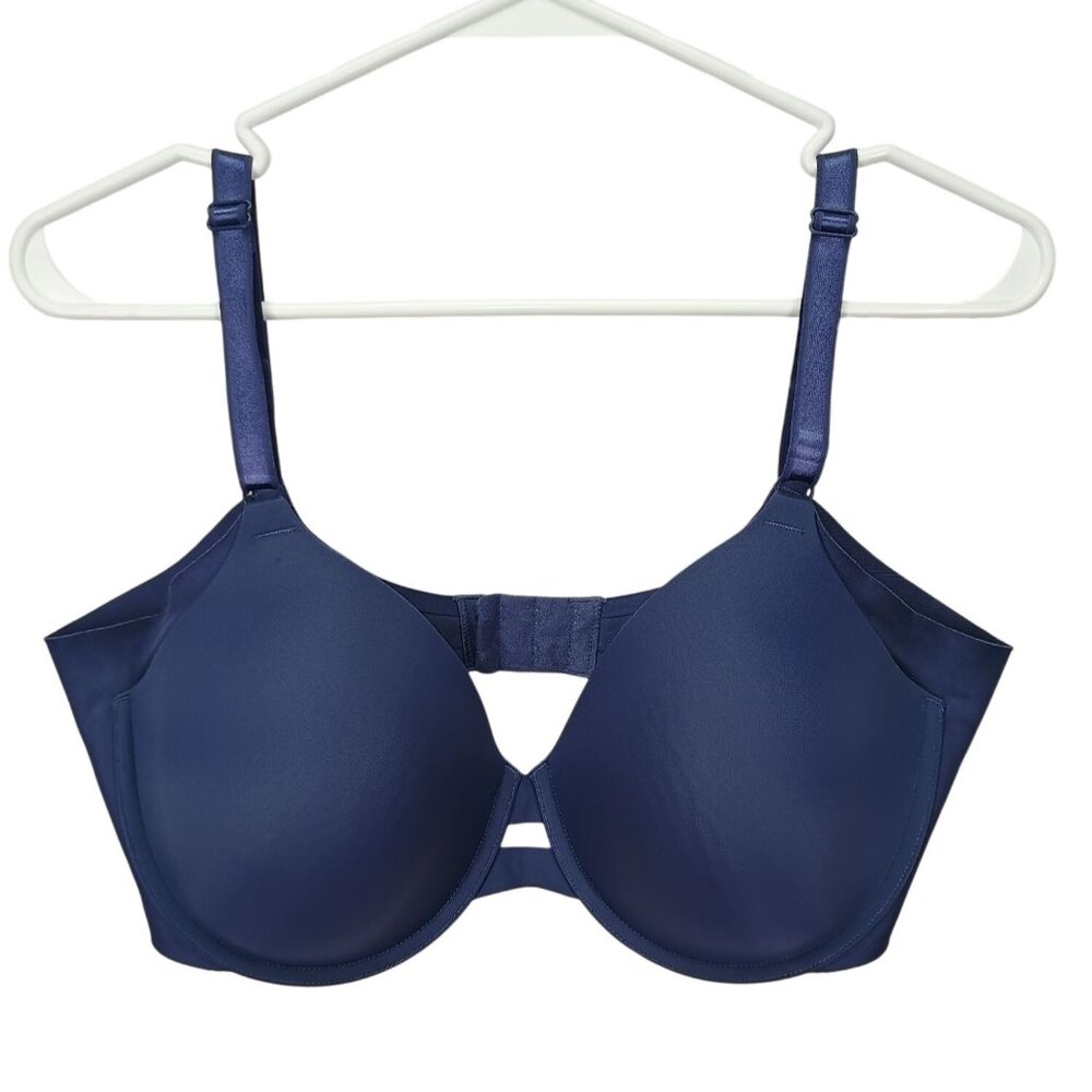 Warners Womens Contour Underwire Bra 40D Navy Blue‎ Adjustable Straps